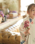 Children's Kimono, rose , off-white,3~5 years