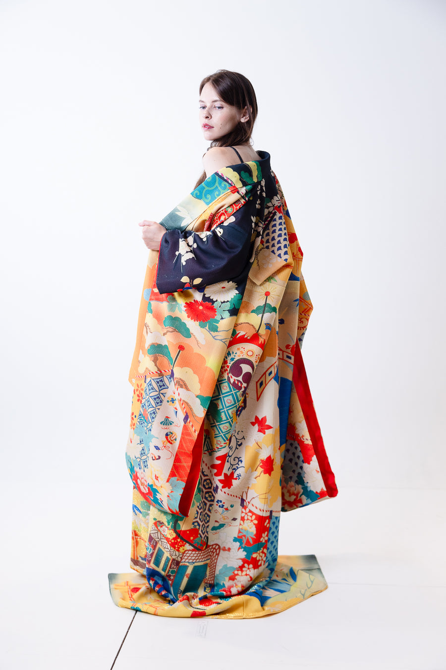Shiny Kimono Robe long sleeve LAND